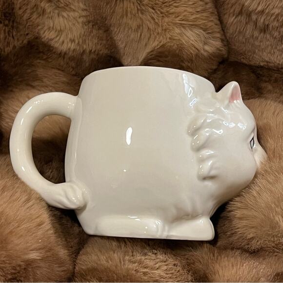 Urban Outfitters 3D Cat Mug Kitten White Coffee Tea Cup Ceramic Stoneware - Picture 6 of 8